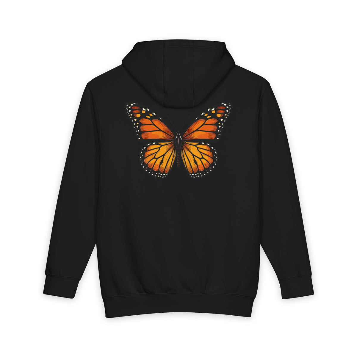 Monarch Butterfly Hoodie — Minimal Floral Butterfly Graphic Pullover