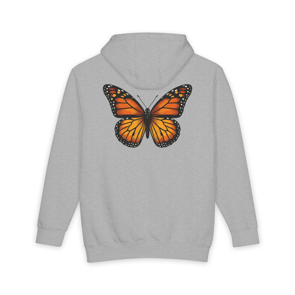 Monarch Butterfly Hoodie — Minimal Floral Butterfly Graphic Pullover