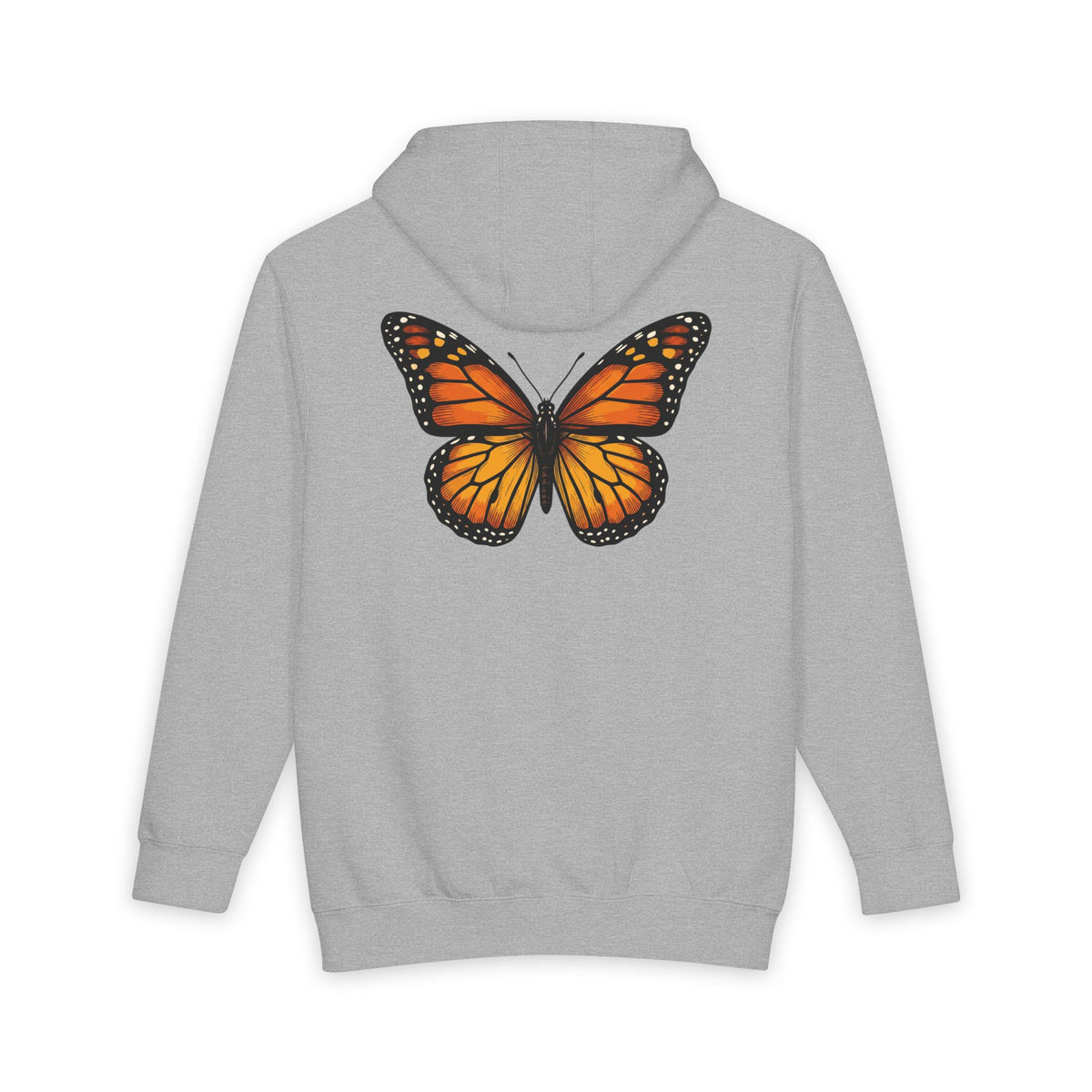 Monarch Butterfly Hoodie — Minimal Floral Butterfly Graphic Pullover