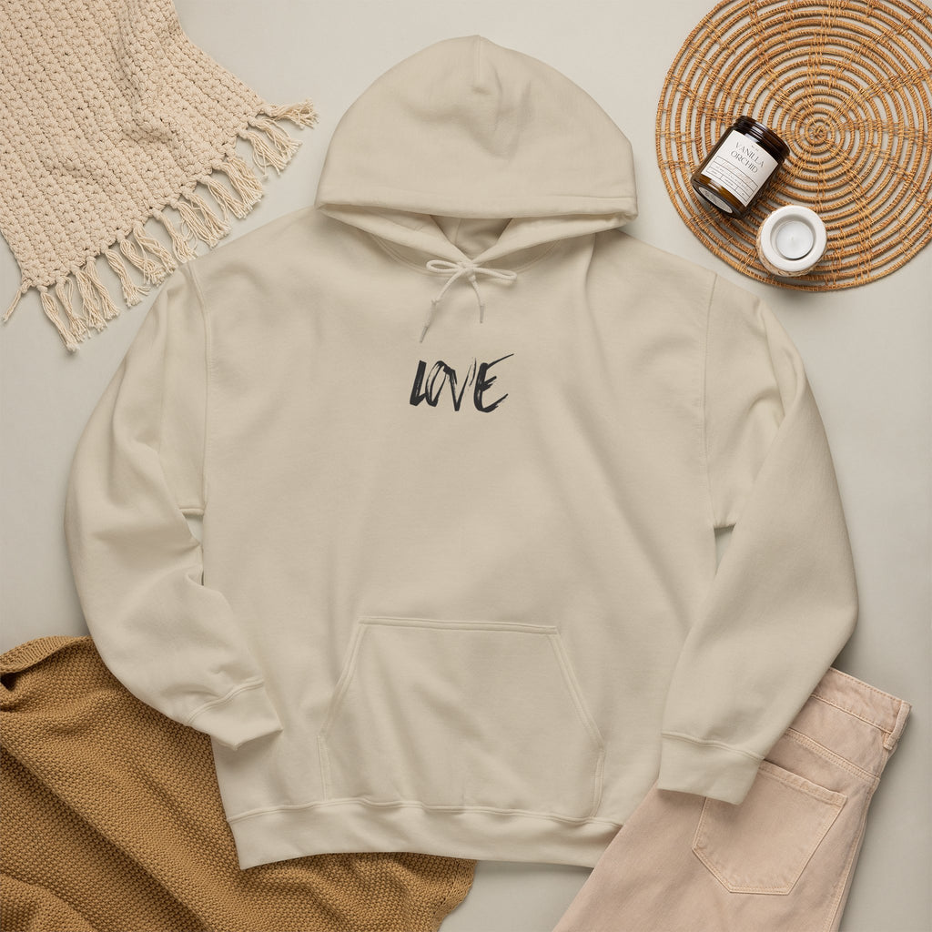 Love Script Hoodie — Minimalist Handwritten Love Pullover