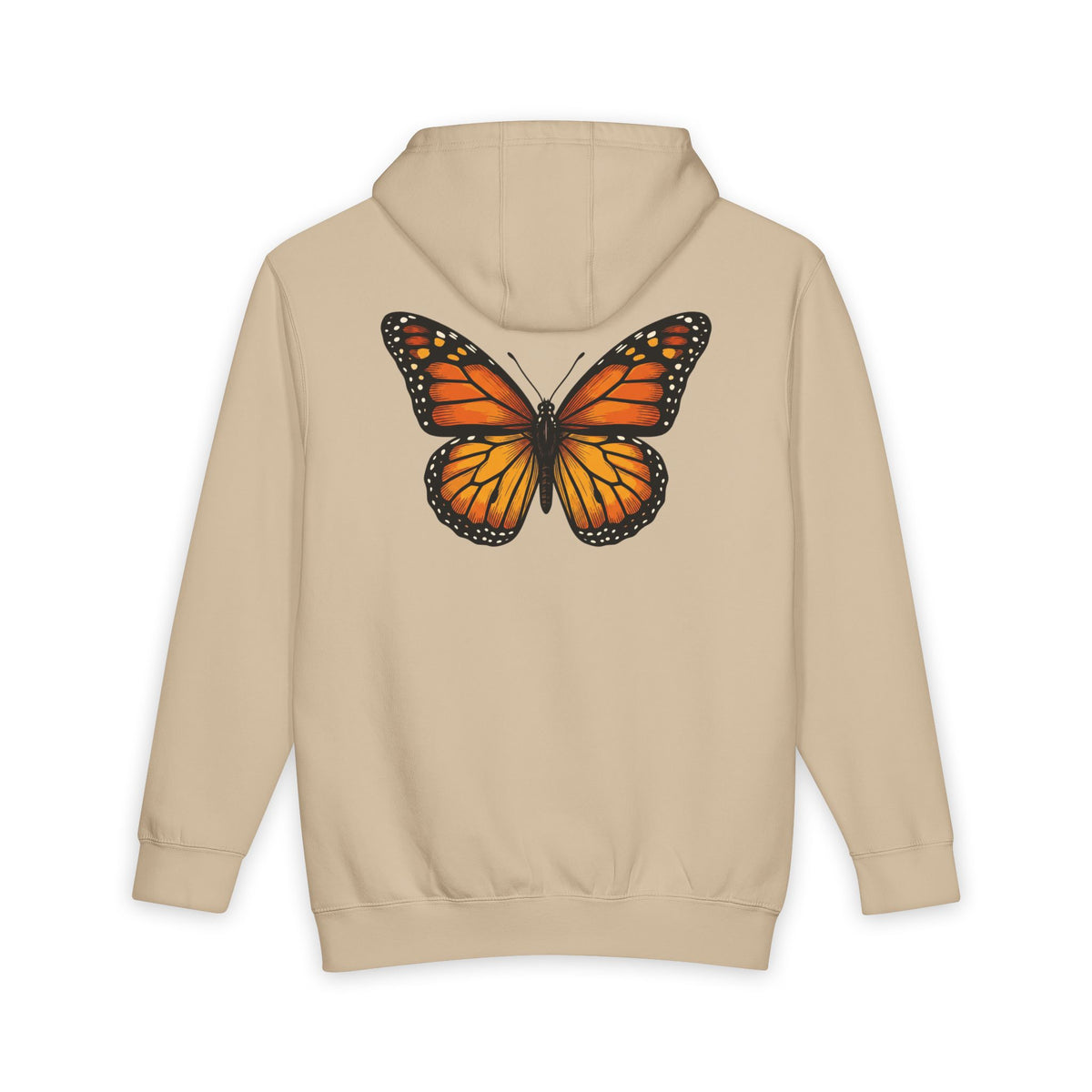 Monarch Butterfly Hoodie — Minimal Floral Butterfly Graphic Pullover