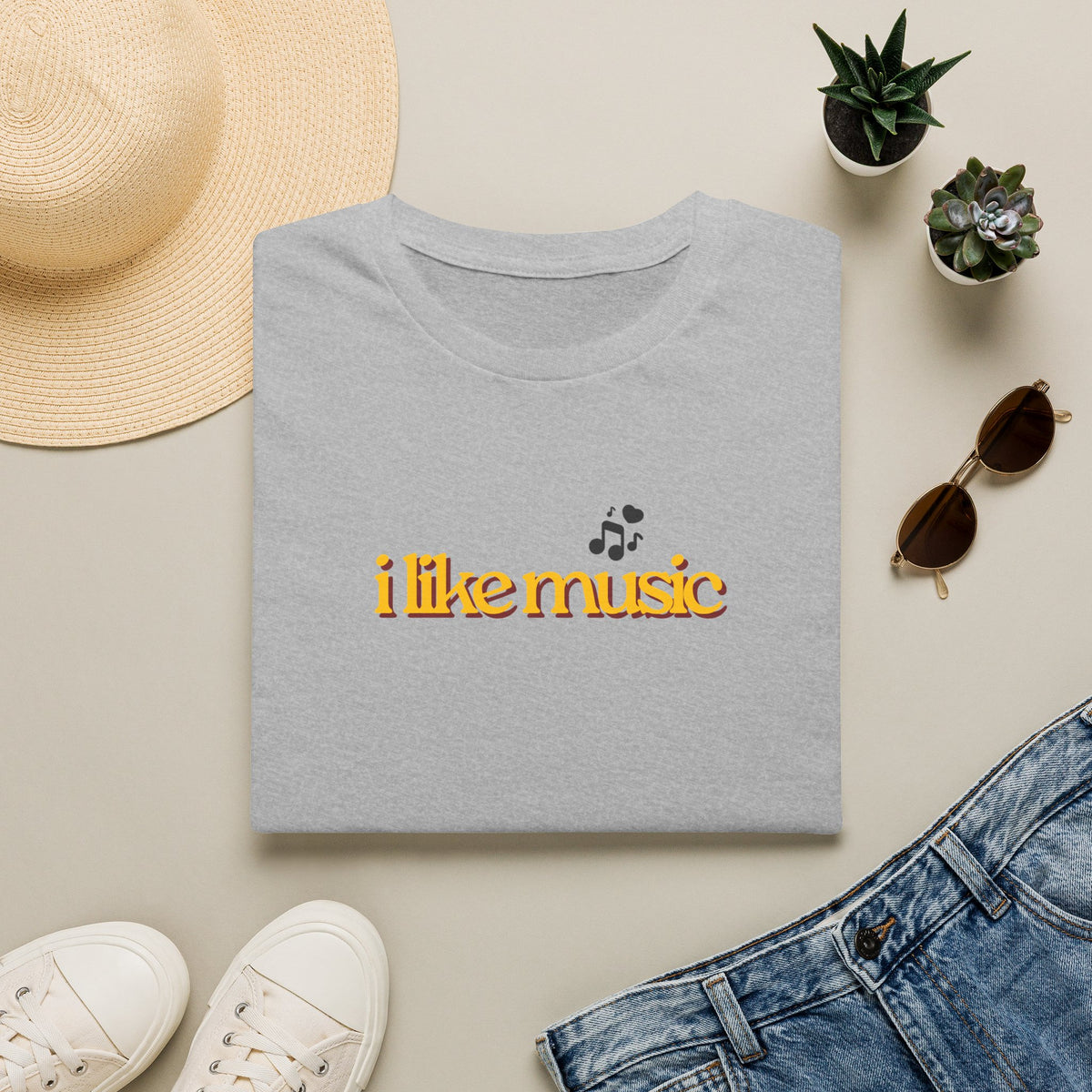 I Like Music T-Shirt – Minimalist Retro Music Note Tee