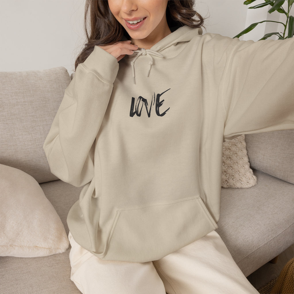 Love Script Hoodie — Minimalist Handwritten Love Pullover