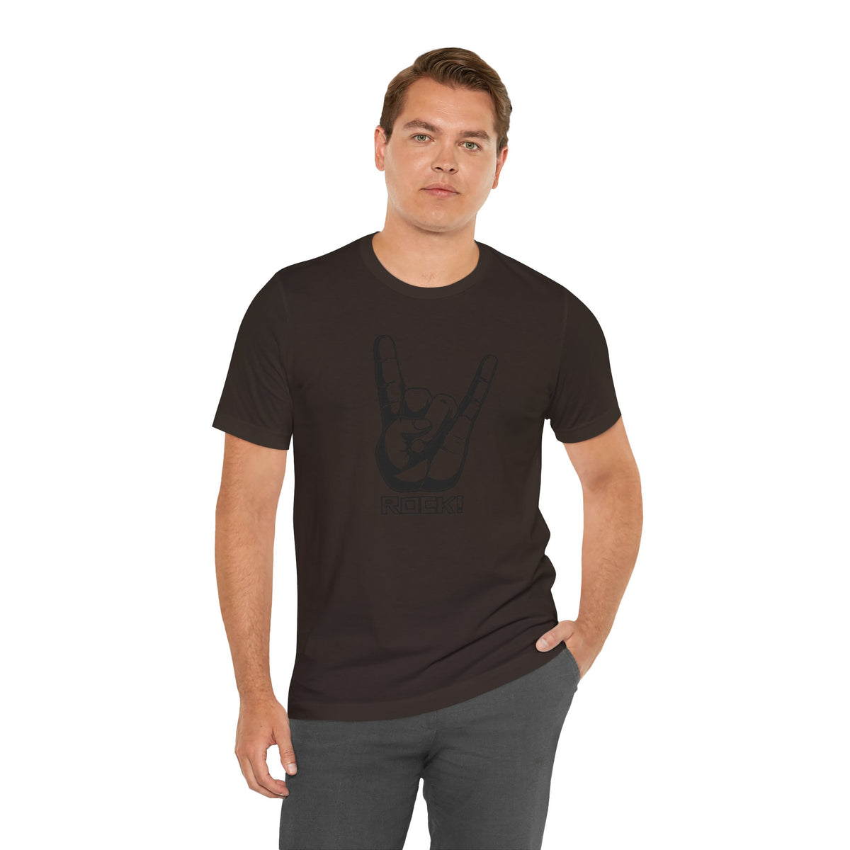 Rock Hand Graphic Tee – "Rock!" Band Concert T-Shirt