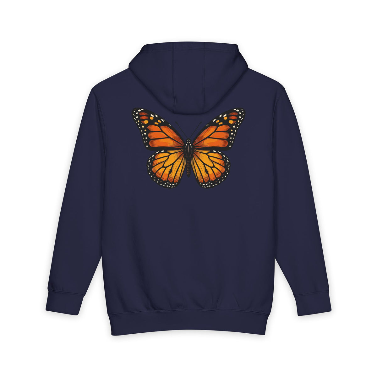 Monarch Butterfly Hoodie — Minimal Floral Butterfly Graphic Pullover