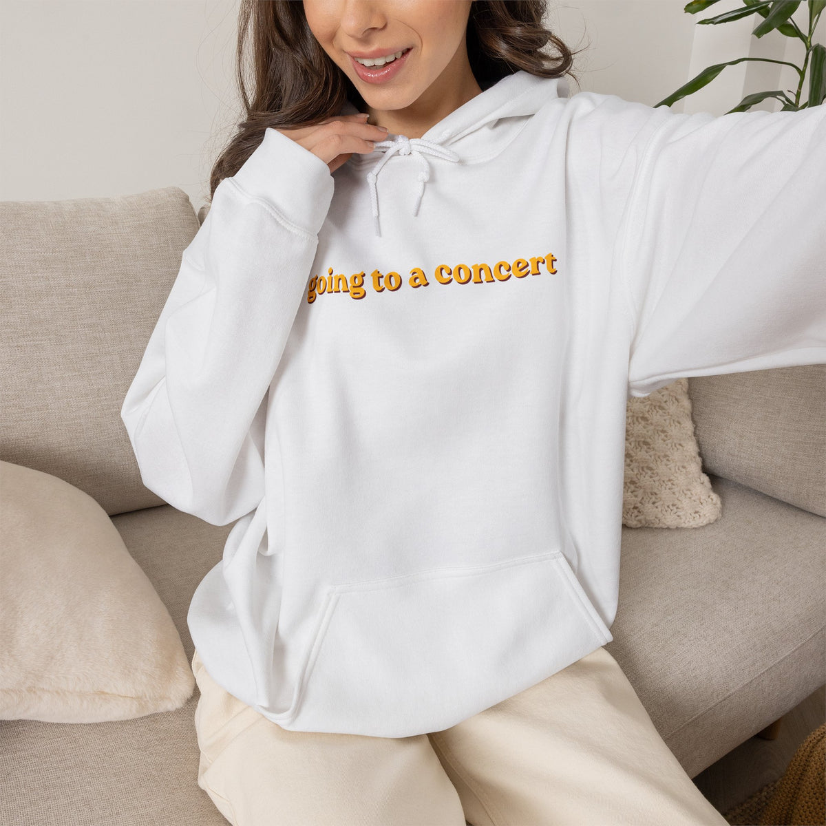 Hoodie — "going to a concert" Minimalist Music Lover Pullover