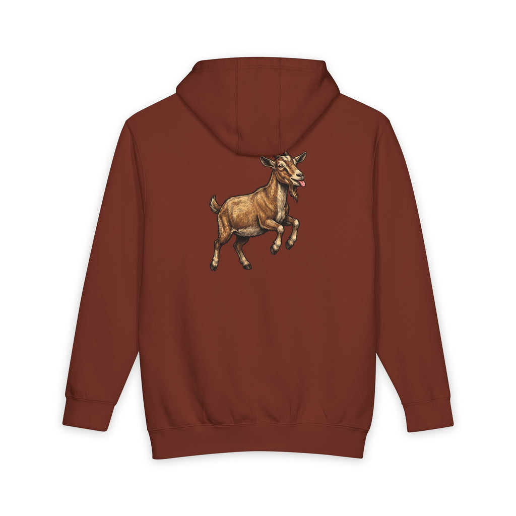 Goat Graphic Hoodie — Playful Farm Animal Pullover
