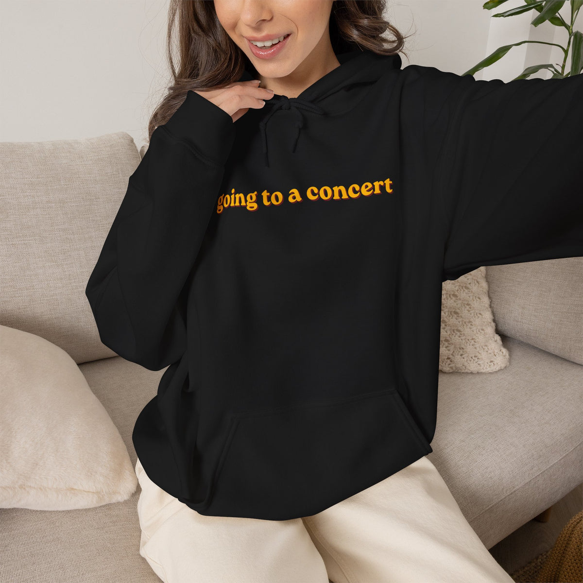 Hoodie — "going to a concert" Minimalist Music Lover Pullover