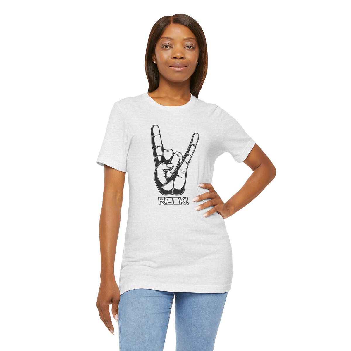 Rock Hand Graphic Tee – "Rock!" Band Concert T-Shirt