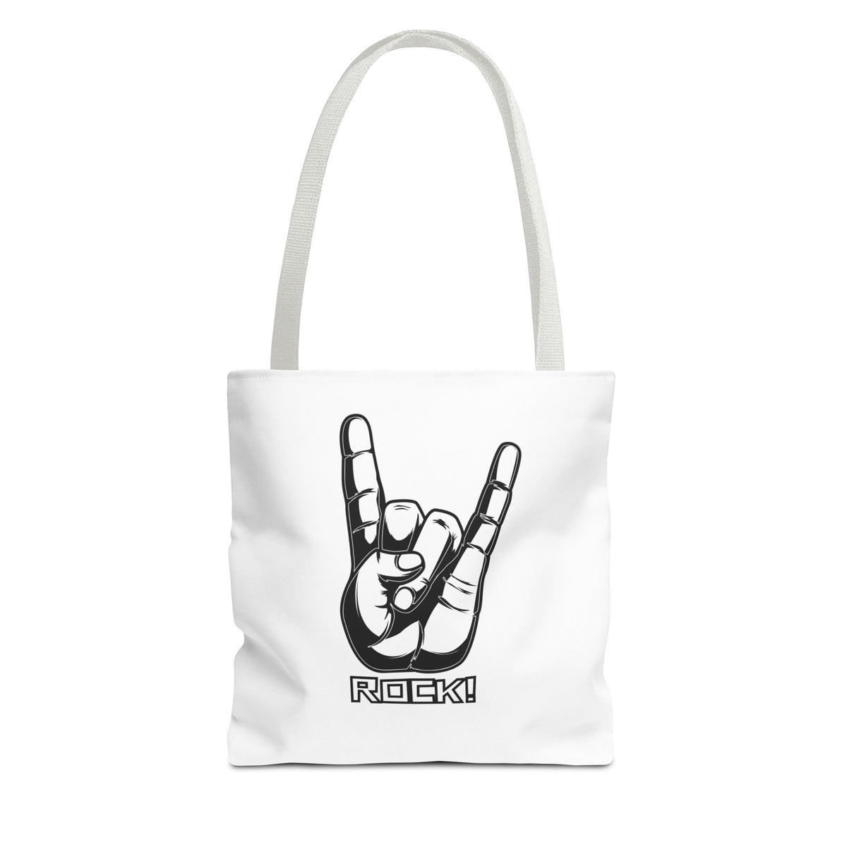 Rock Hand Tote Bag — 'Rock!' Concert Beach Bag for Music Lovers