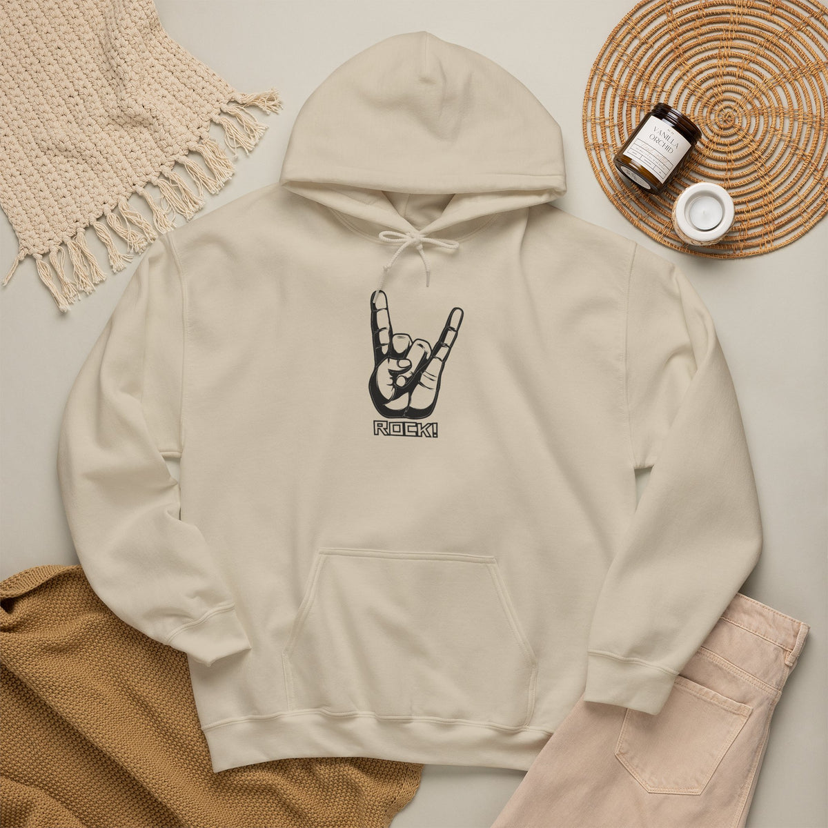 Rock On Hoodie — Cozy Graphic Pullover for Music Lovers