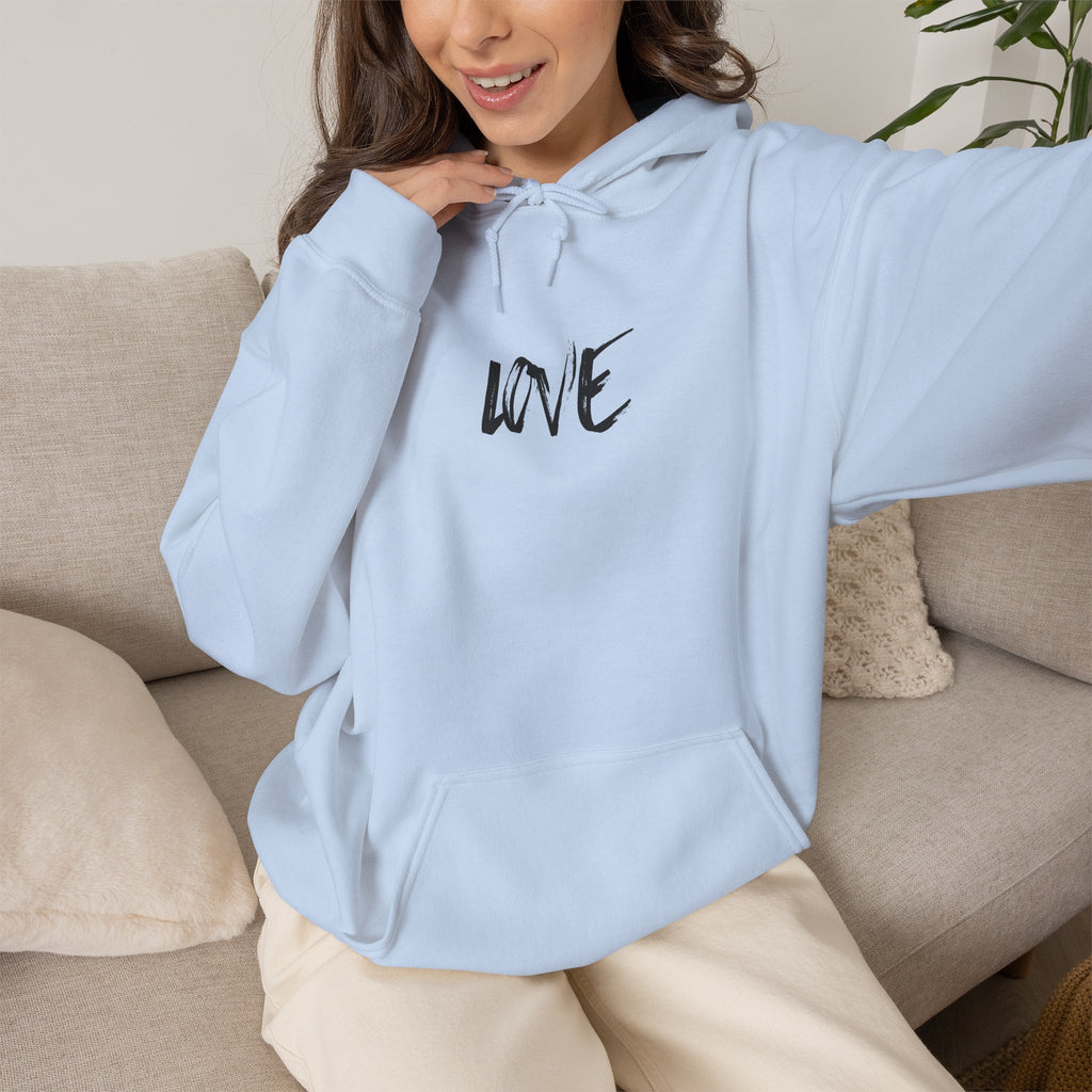 Love Script Hoodie — Minimalist Handwritten Love Pullover