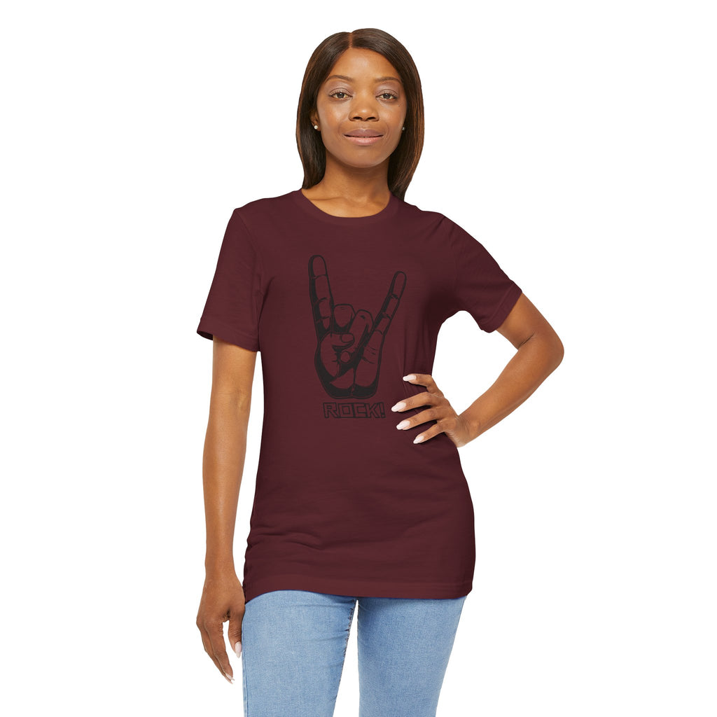 Rock Hand Graphic Tee – "Rock!" Band Concert T-Shirt