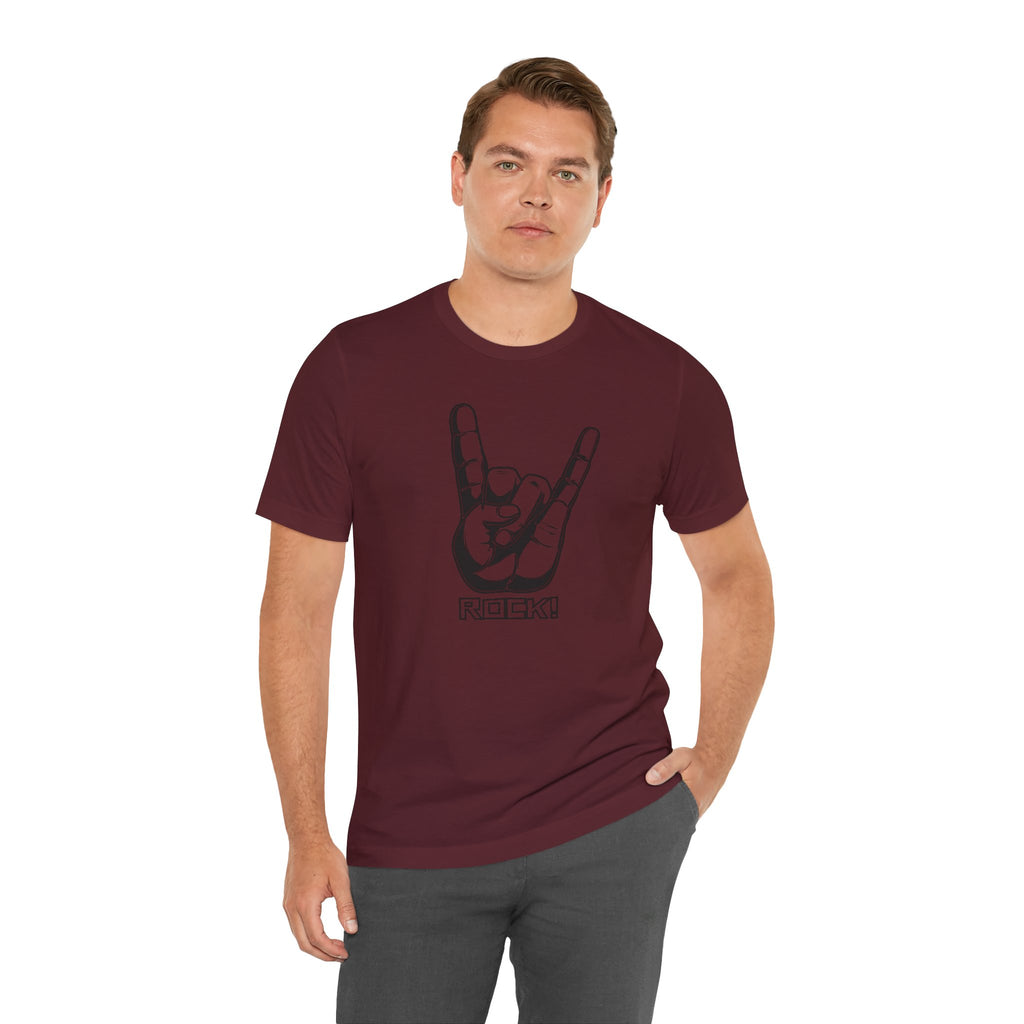 Rock Hand Graphic Tee – "Rock!" Band Concert T-Shirt