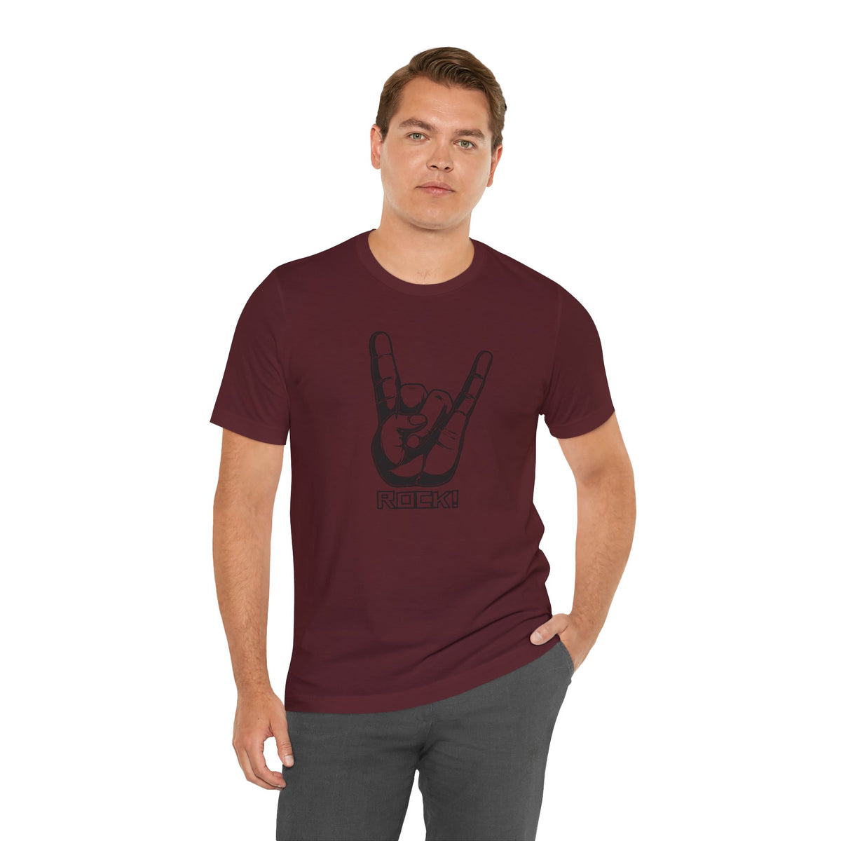 Rock Hand Graphic Tee – "Rock!" Band Concert T-Shirt