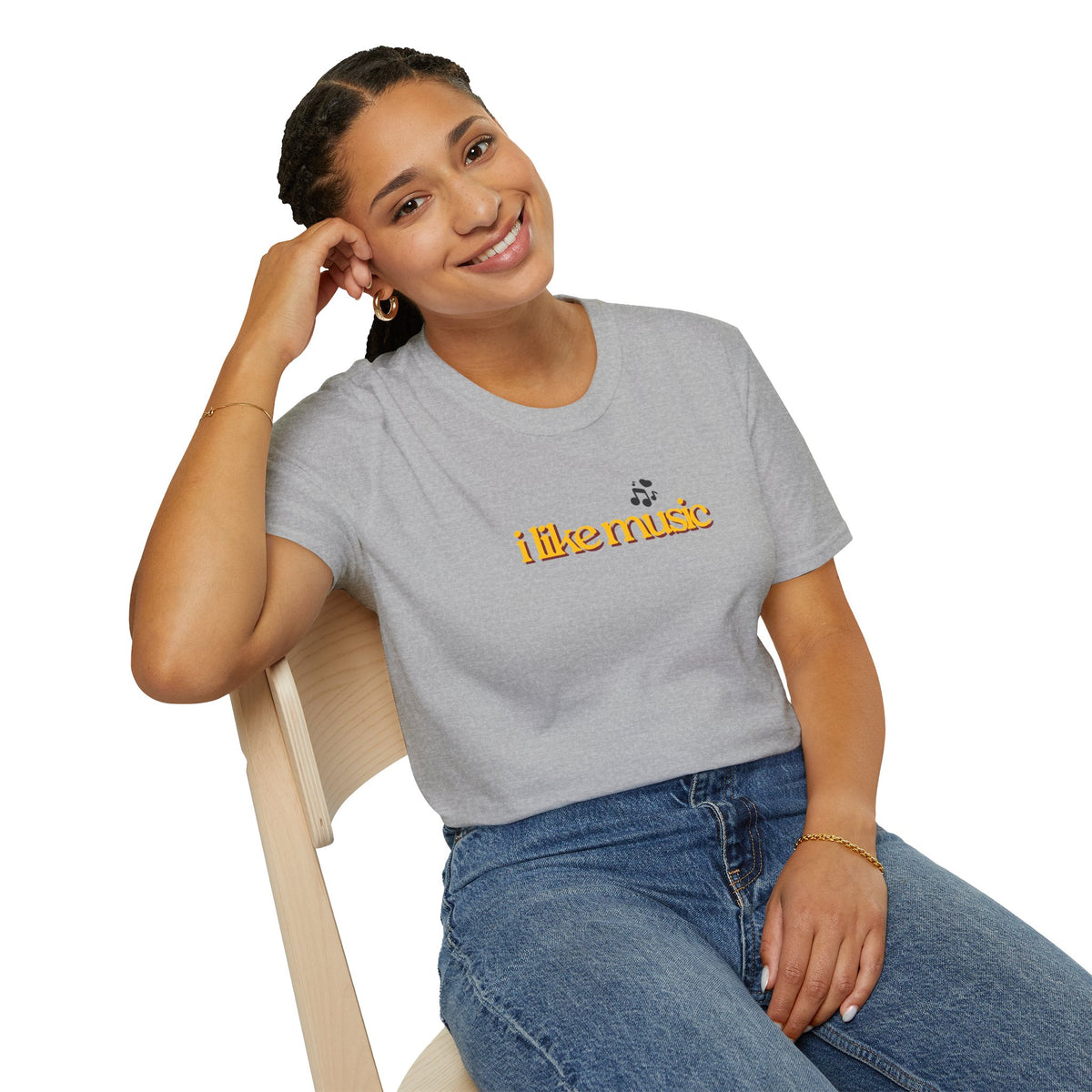 I Like Music T-Shirt – Minimalist Retro Music Note Tee