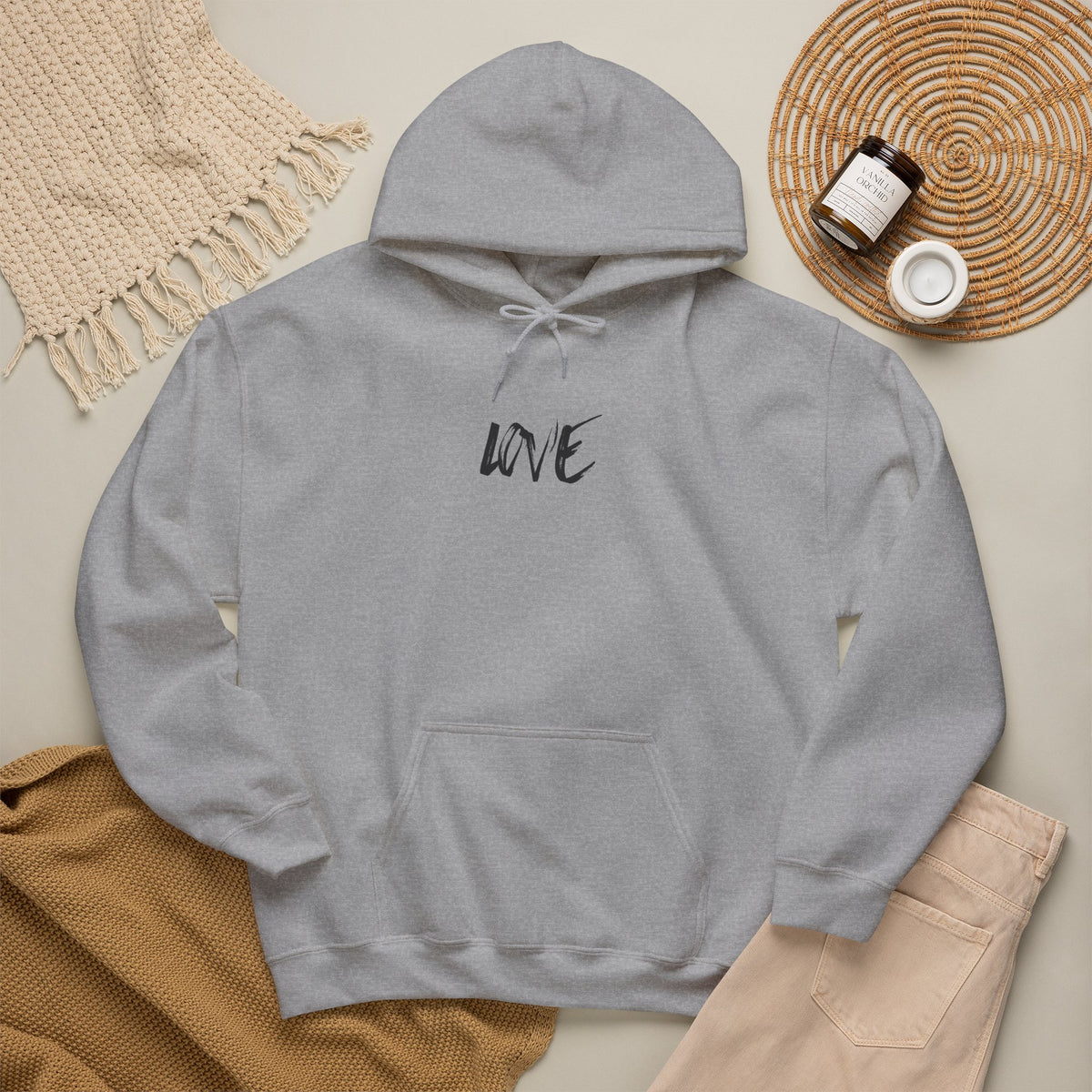 Love Script Hoodie — Minimalist Handwritten Love Pullover