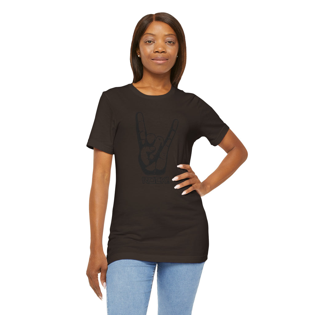 Rock Hand Graphic Tee – "Rock!" Band Concert T-Shirt