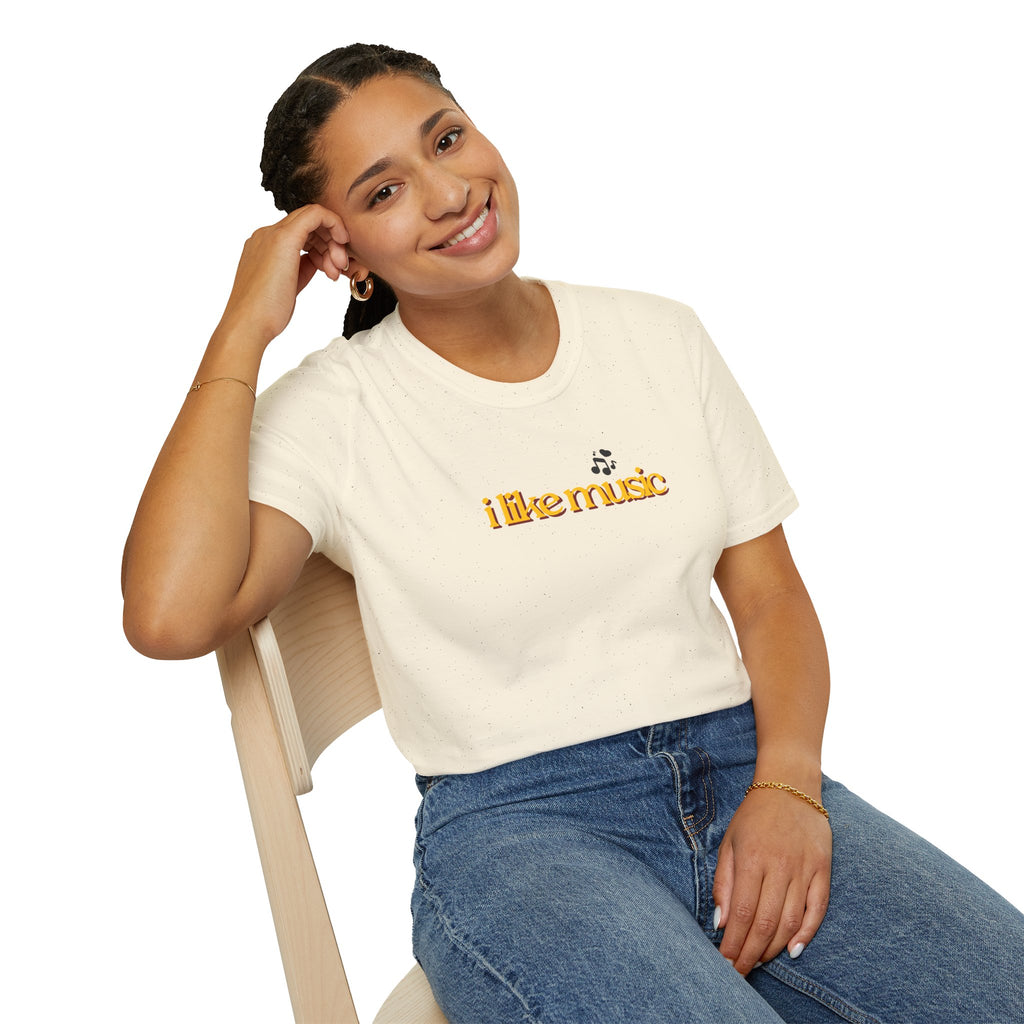 I Like Music T-Shirt – Minimalist Retro Music Note Tee