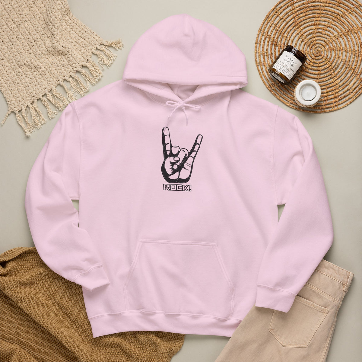 Rock On Hoodie — Cozy Graphic Pullover for Music Lovers
