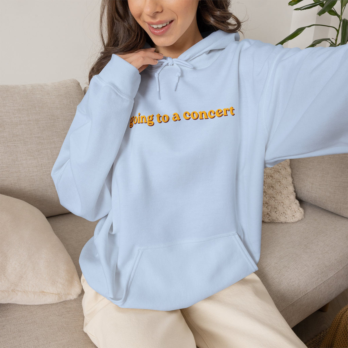 Hoodie — "going to a concert" Minimalist Music Lover Pullover