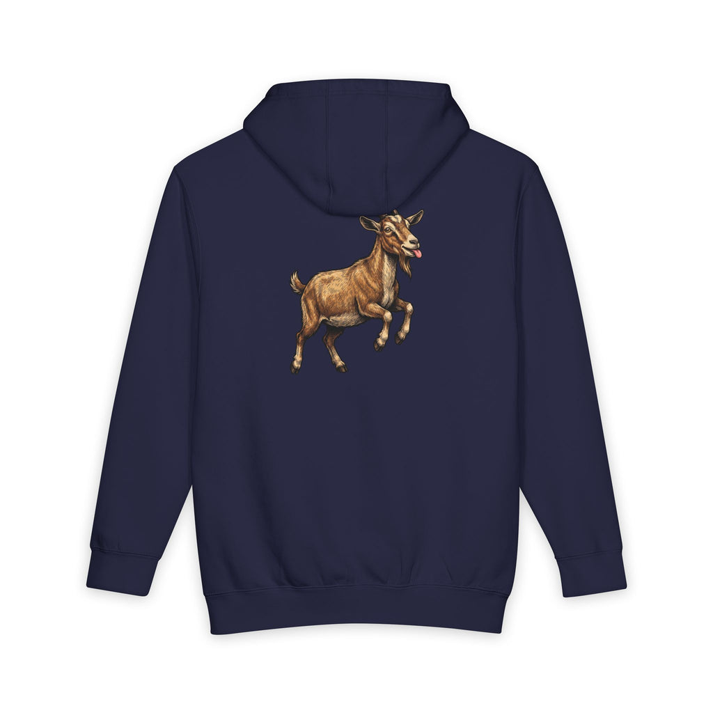 Goat Graphic Hoodie — Playful Farm Animal Pullover