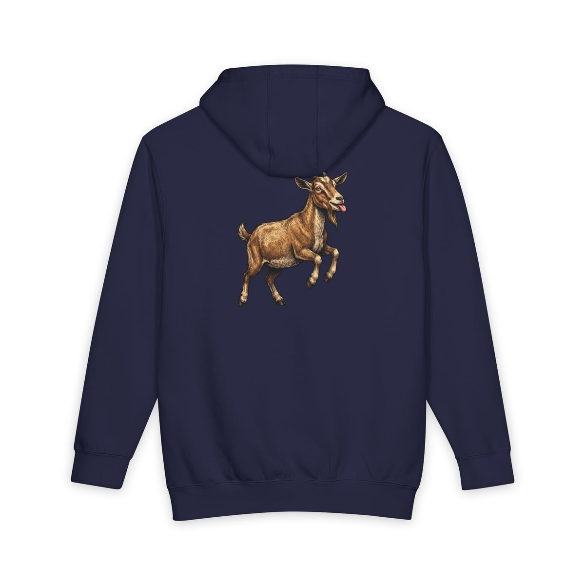 Goat Graphic Hoodie — Playful Farm Animal Pullover