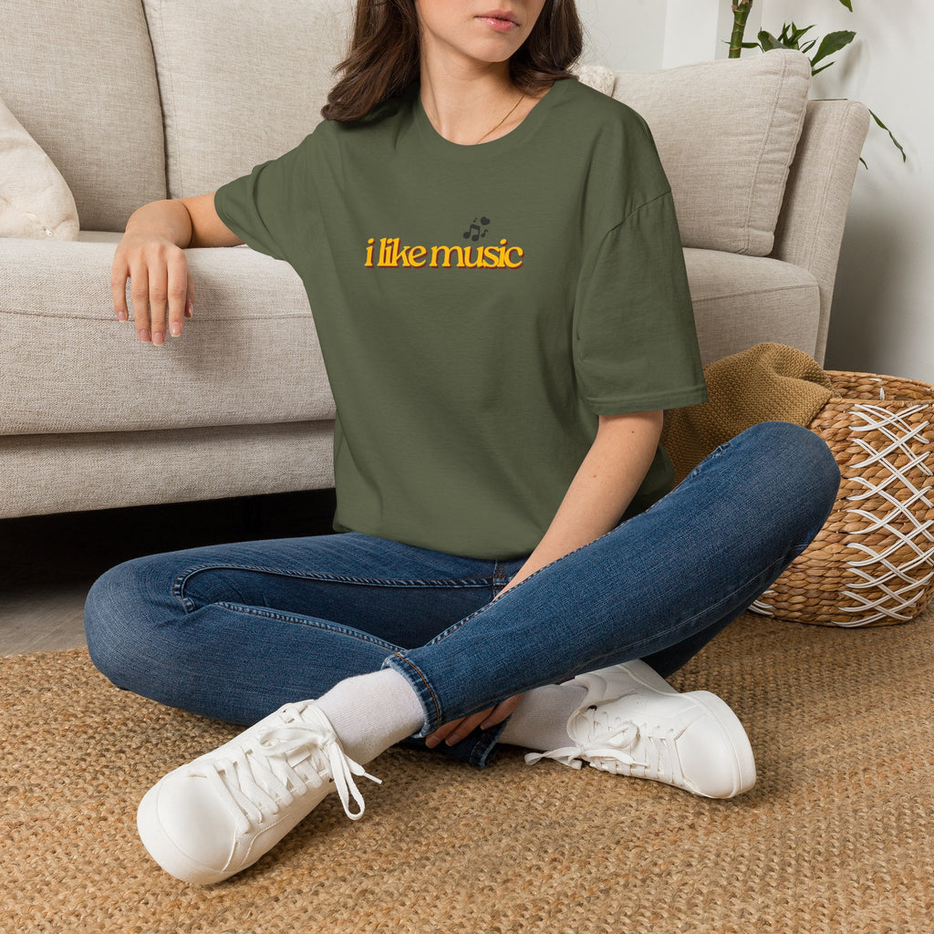 I Like Music T-Shirt – Minimalist Retro Music Note Tee