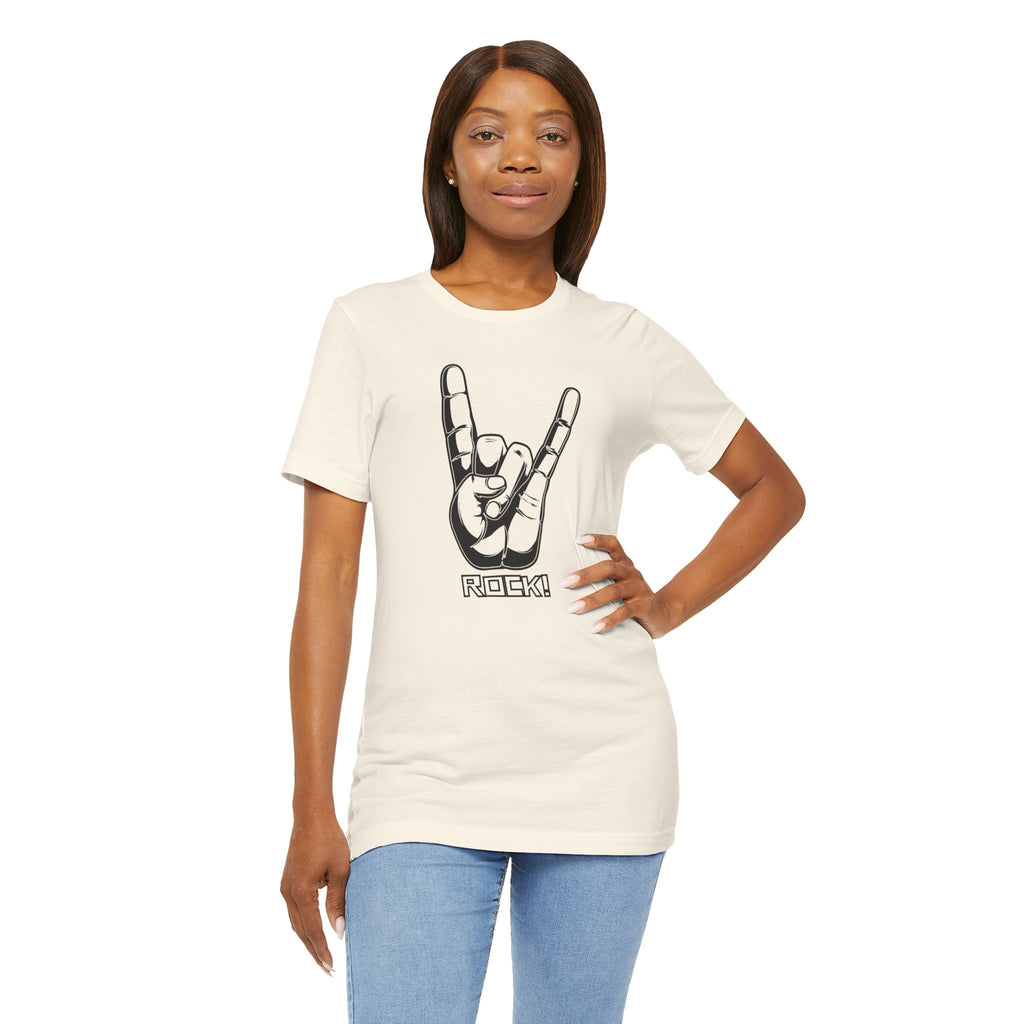 Rock Hand Graphic Tee – "Rock!" Band Concert T-Shirt