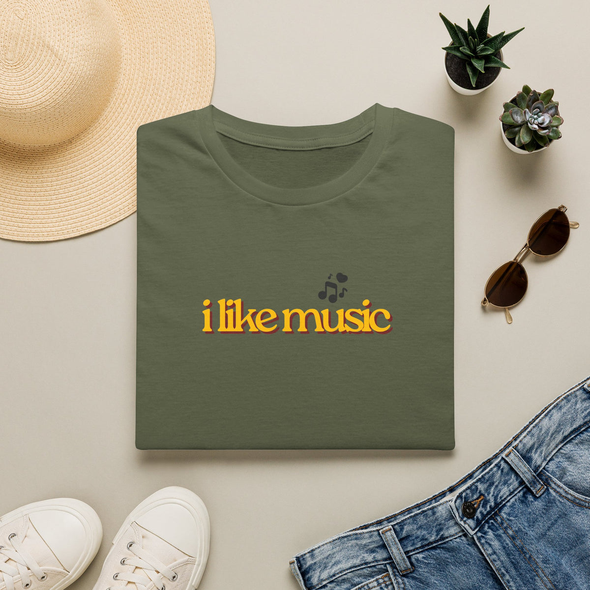 I Like Music T-Shirt – Minimalist Retro Music Note Tee