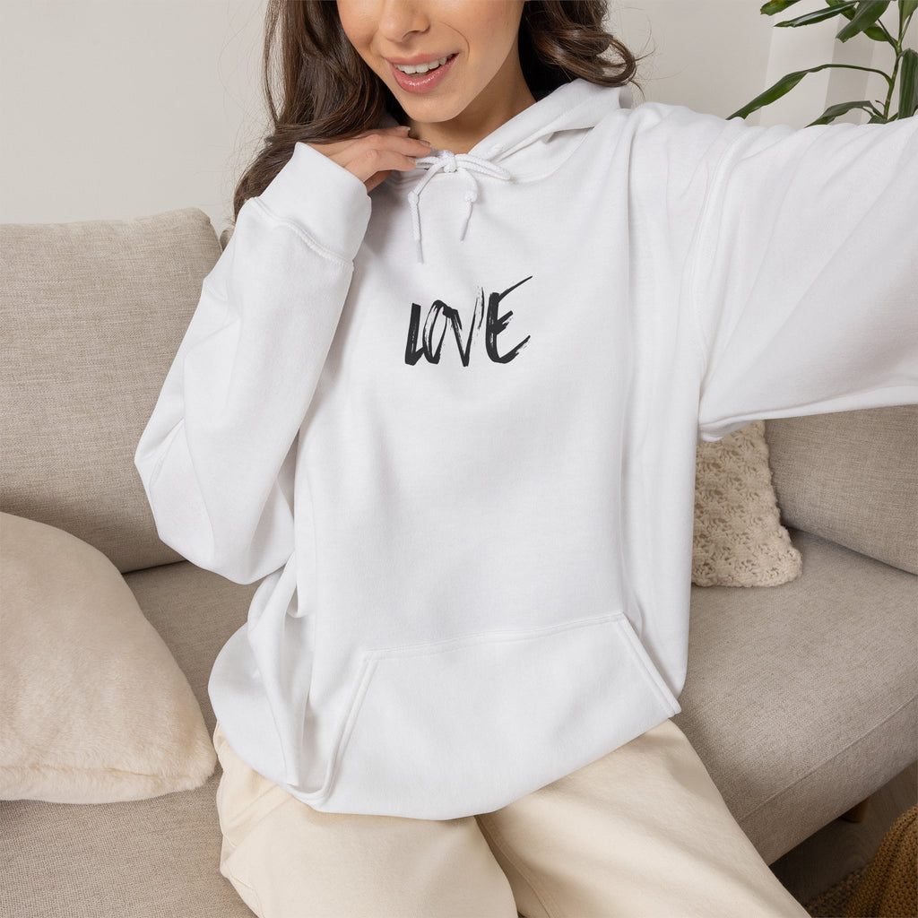 Love Script Hoodie — Minimalist Handwritten Love Pullover