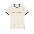 Going to a Concert Ringer Tee — Retro Yellow Text Concert T‑Shirt