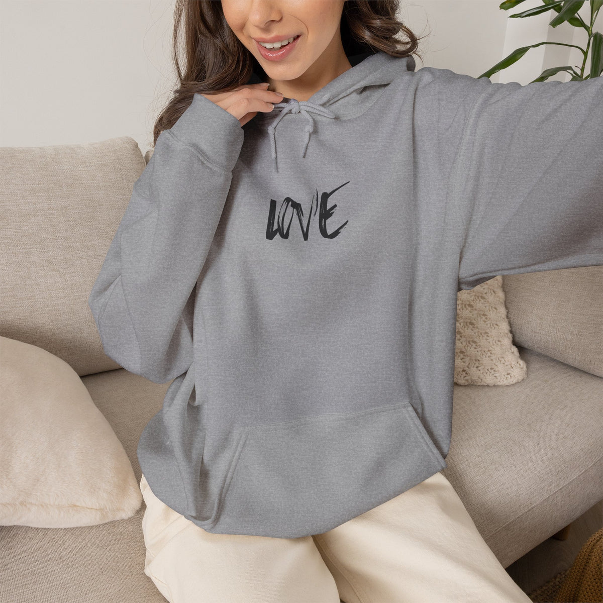 Love Script Hoodie — Minimalist Handwritten Love Pullover