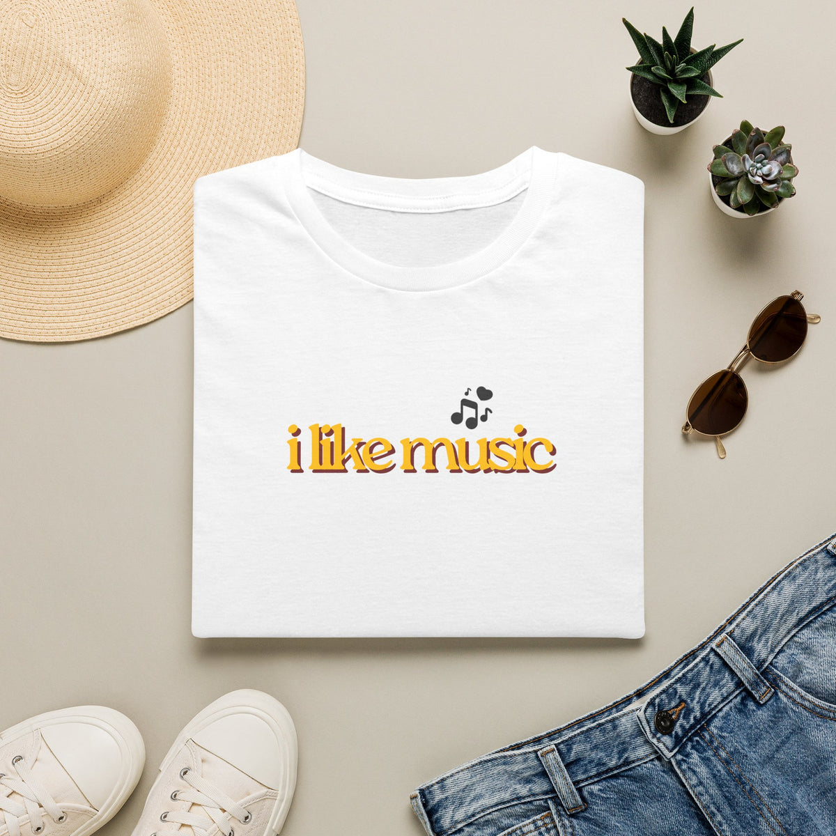 I Like Music T-Shirt – Minimalist Retro Music Note Tee