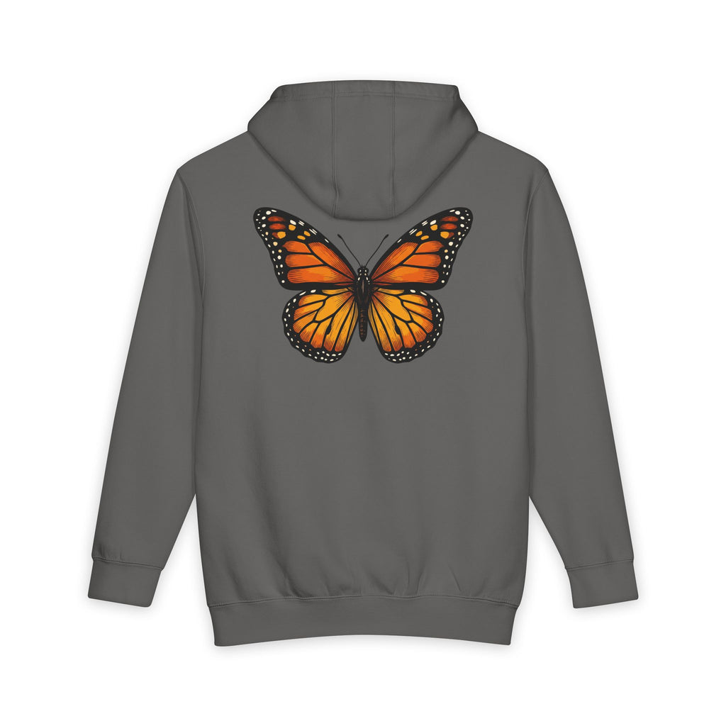 Monarch Butterfly Hoodie — Minimal Floral Butterfly Graphic Pullover