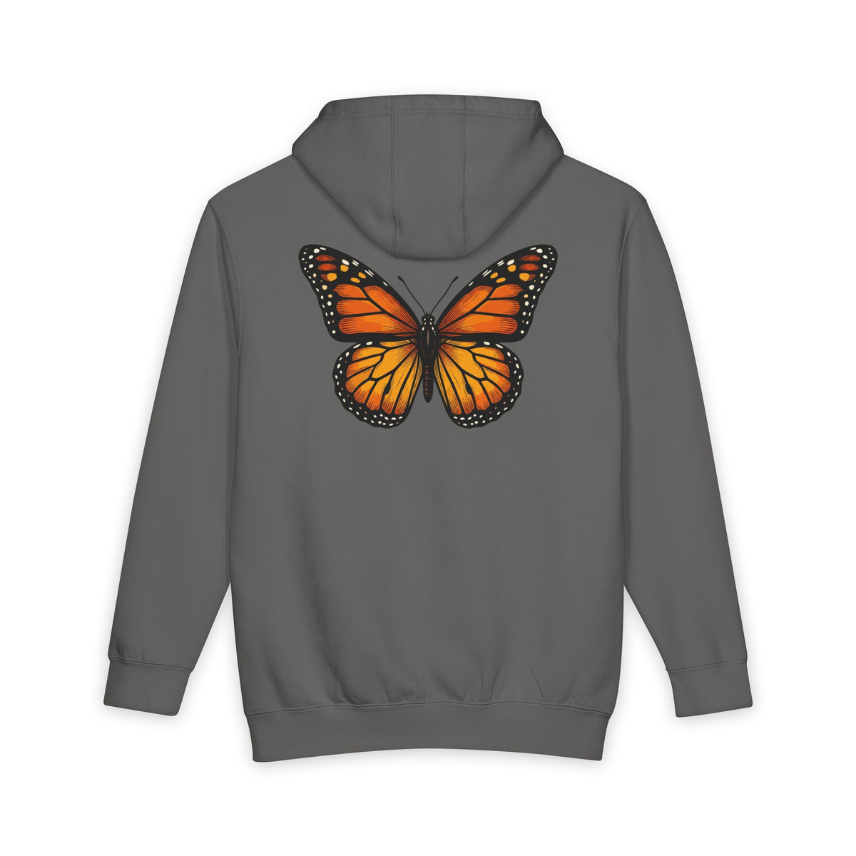 Monarch Butterfly Hoodie — Minimal Floral Butterfly Graphic Pullover