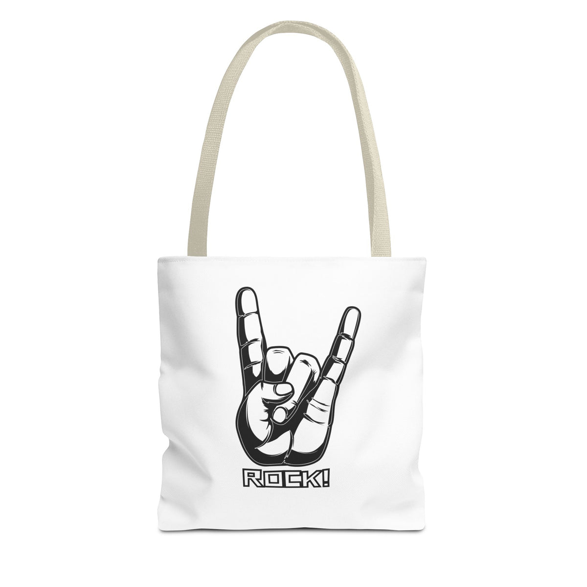 Rock Hand Tote Bag — 'Rock!' Concert Beach Bag for Music Lovers