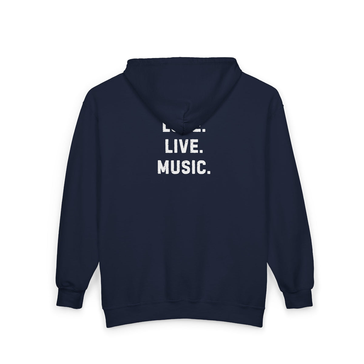 Love. Live. Music. Zip Hoodie – Music Lover Black Full-Zip Sweatshirt