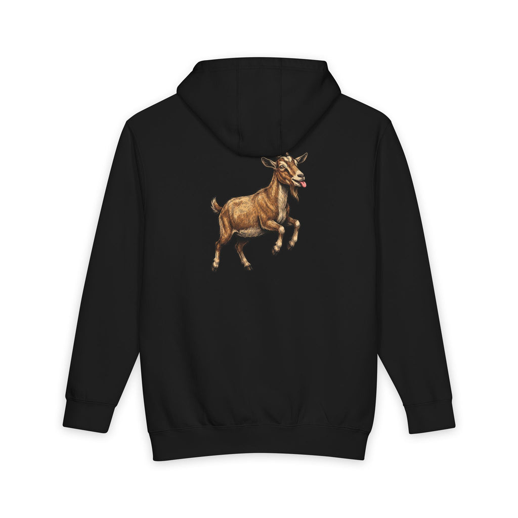 Goat Graphic Hoodie — Playful Farm Animal Pullover