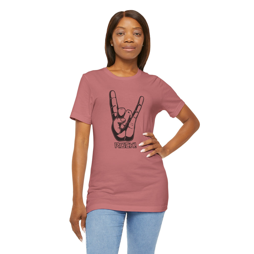 Rock Hand Graphic Tee – "Rock!" Band Concert T-Shirt