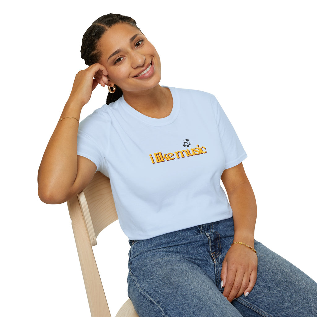I Like Music T-Shirt – Minimalist Retro Music Note Tee