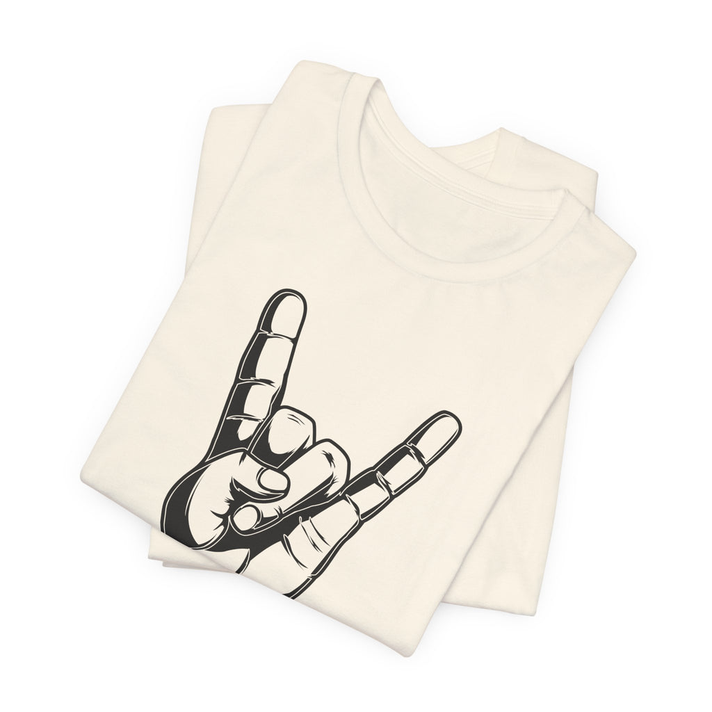 Rock Hand Graphic Tee – "Rock!" Band Concert T-Shirt