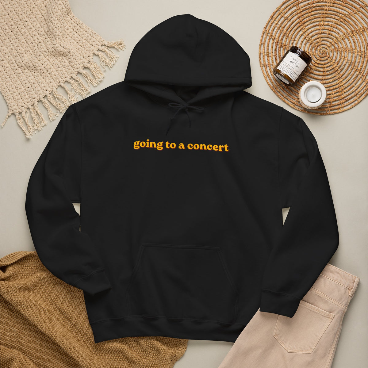 Hoodie — "going to a concert" Minimalist Music Lover Pullover