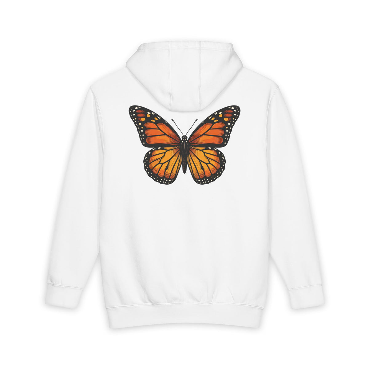 Monarch Butterfly Hoodie — Minimal Floral Butterfly Graphic Pullover