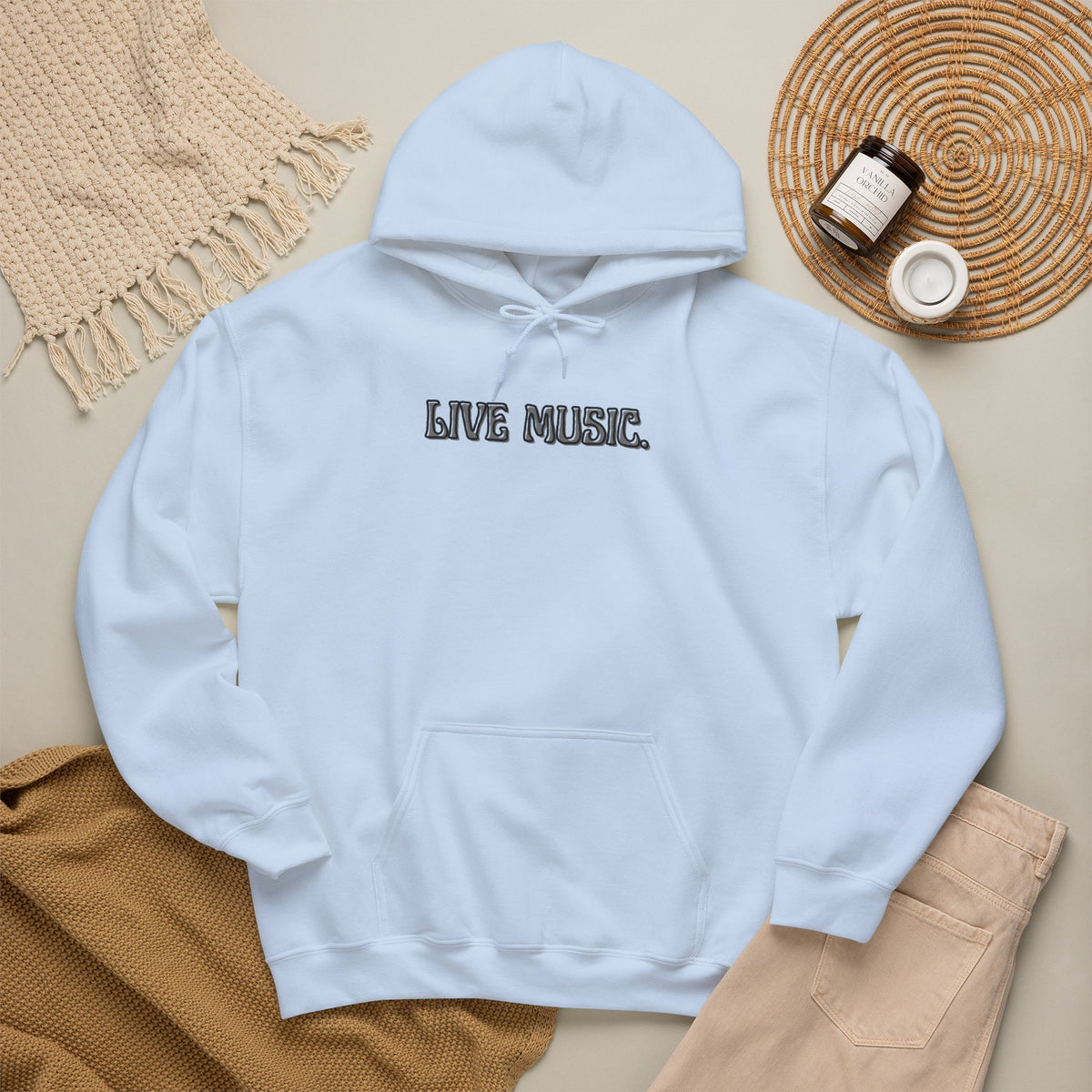 Live Music Hoodie — Vintage Band Tour Style Pullover for Music Lovers