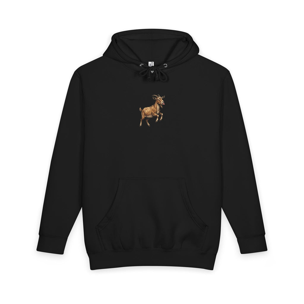 Goat Graphic Hoodie — Playful Farm Animal Pullover