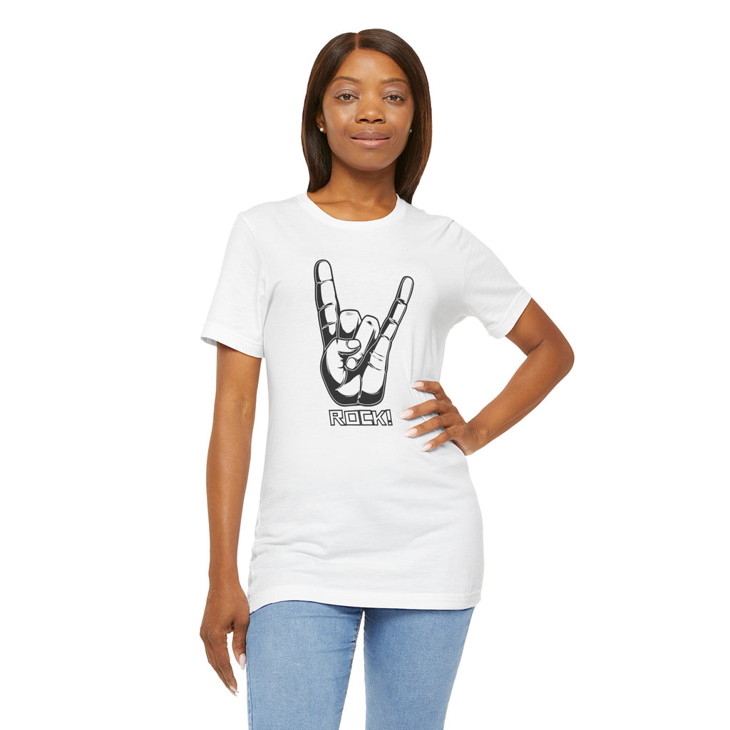 Rock Hand Graphic Tee – "Rock!" Band Concert T-Shirt