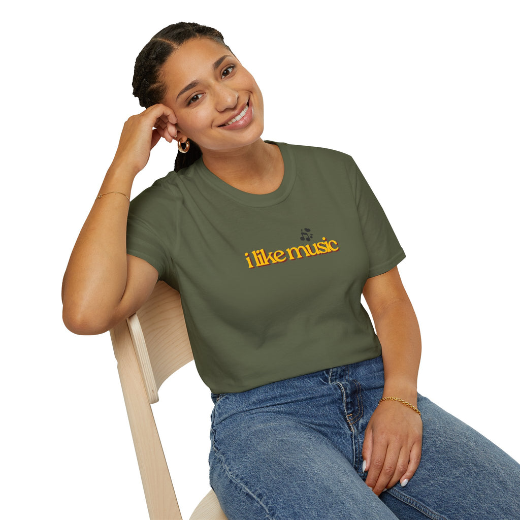 I Like Music T-Shirt – Minimalist Retro Music Note Tee