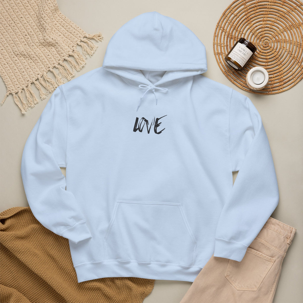 Love Script Hoodie — Minimalist Handwritten Love Pullover