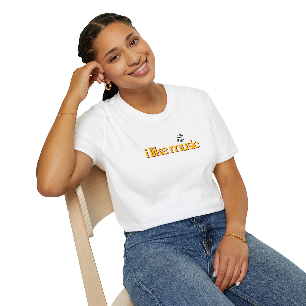 I Like Music T-Shirt – Minimalist Retro Music Note Tee